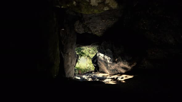 Shot Taken From Inside a Small Cave Looking Out