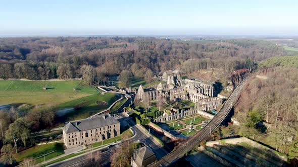 Aerial View of Villers Abbey Ruins