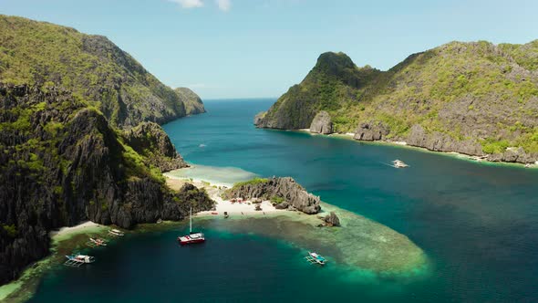 Tropical Seawater Lagoon and Beach, Philippines, El Nido alt