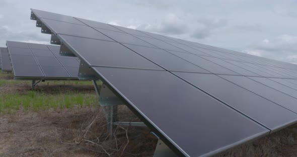 shots of solar panels on a solar farm