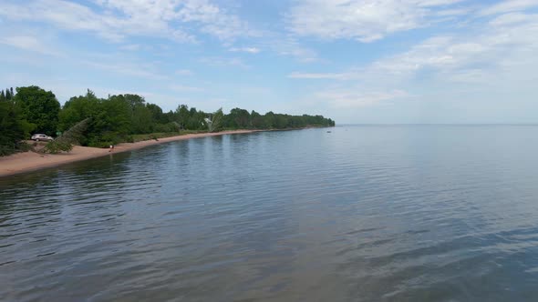 aerial view of Madeline Island at Lake Superior in Wisconsin,