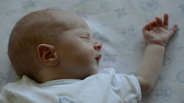 Cute baby sleeping and dreaming