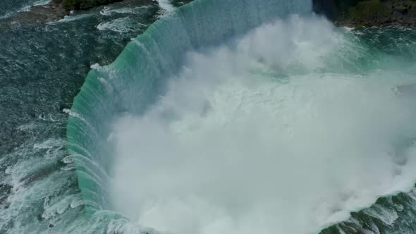 Aerial View of the Niagara Falls Waterfall in New York, United States - The Horseshoe Falls