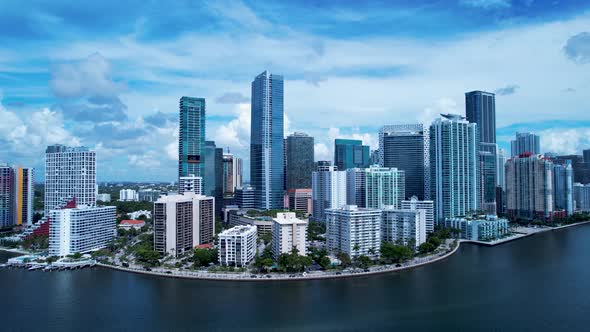 Downtown Miami Florida United States. Tourism landmark of city.