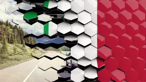 Italy Flag Hexagon Transition - 4K Resolution