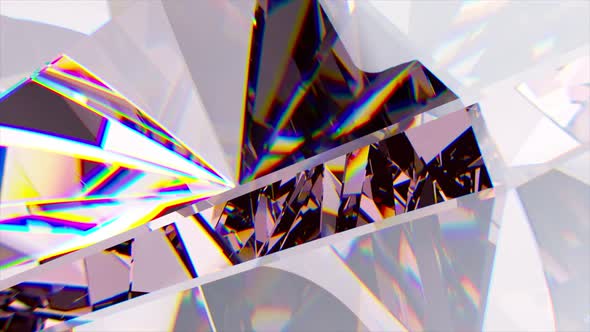 Iridescent Facets of a White Diamond