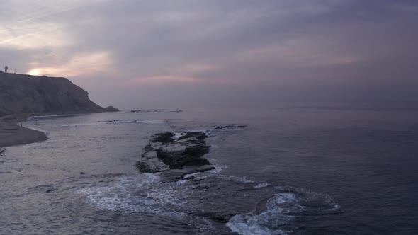 Waves crashing off the Coast of California