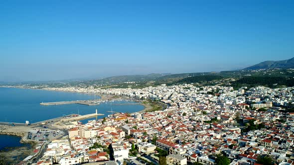 Beautiful Ancient European City in Greece Aerial View