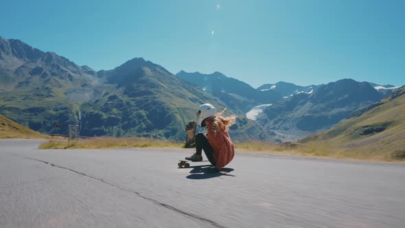 Cinematic downhill longboard session