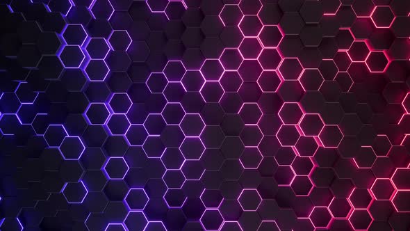 Hexagons Glowing Background 05 - 4K