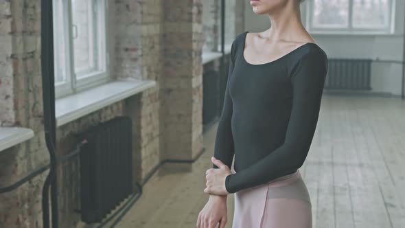 Portrait Of Professional Ballerina In Ballet Studio