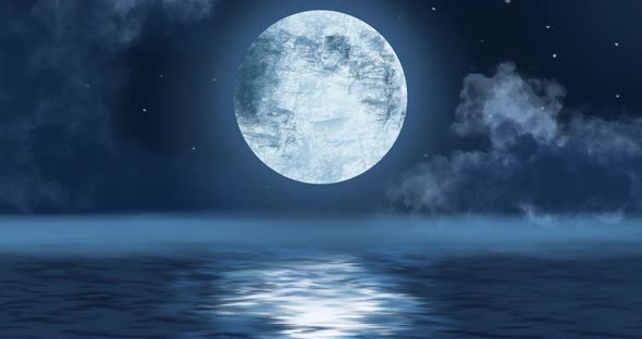 Moon above water at night  alt
