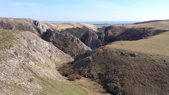 Flying Over a Deep Gorge