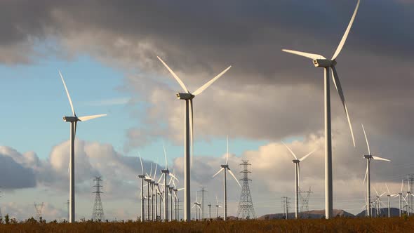 Wind turbines in Southern California north of Los Angeles