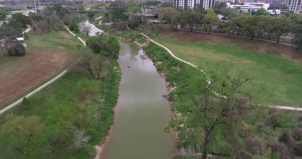 This video is about an aerial of the Buffalo Bayou in Houston, Texas. This Bayou runs all through Ho