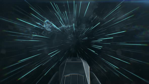 Hyperspace skipping in cosmos.  Spaceship lightspeed skipping. Exploration throughout the galaxy alt