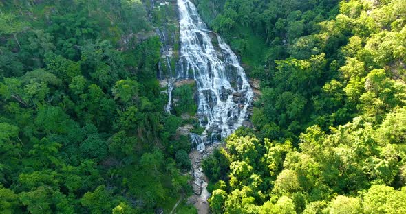 Aerial View of Maeya Waterfall Thailand