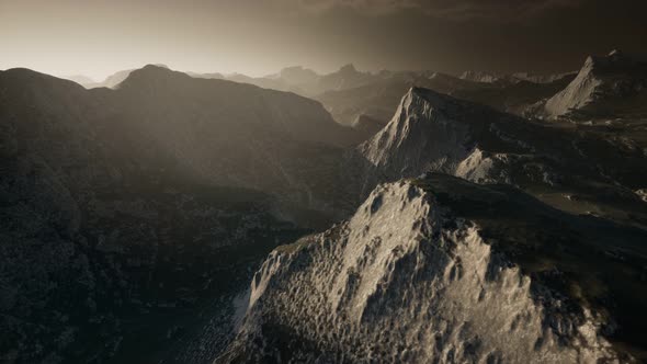 Dramatic Sky Over Steps in a Mountain. alt