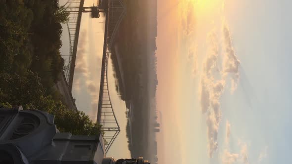 Vertical Video  Monument To Vladimir the Great at Dawn in the Morning