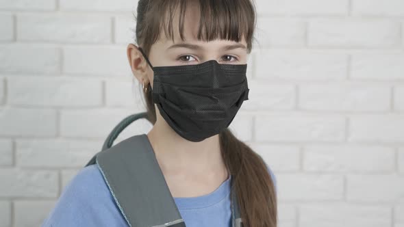 Protective mask at school.