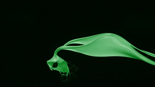 Green paint splash in the air, Slow Motion