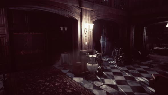Antique Interior in an Abandoned Castle alt