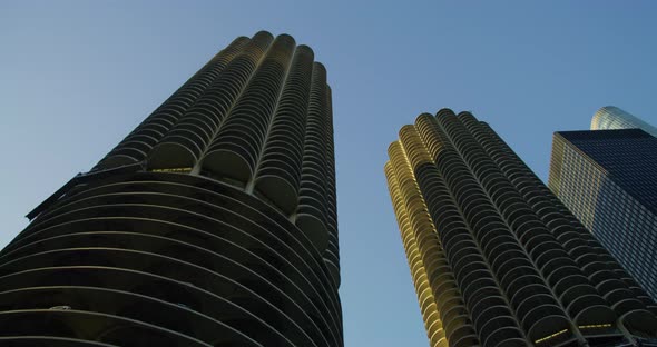 Low angle view of Marina City