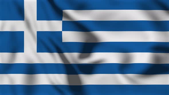 Greece Flag Animation Loop Background