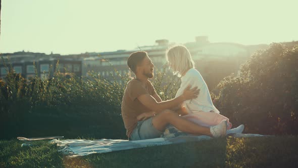 Young couple having fun