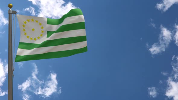 Caqueta Department Flag (Colombia) On Flagpole