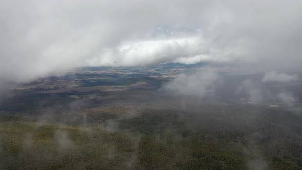 Seagers Lookout and Lake Fenton, Mt Field National Park, Tasmania, Australia Aerial Drone 4K