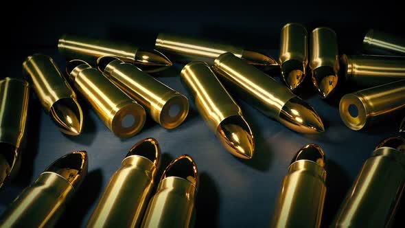 Bullets In Drawer Closeup Moving Shot