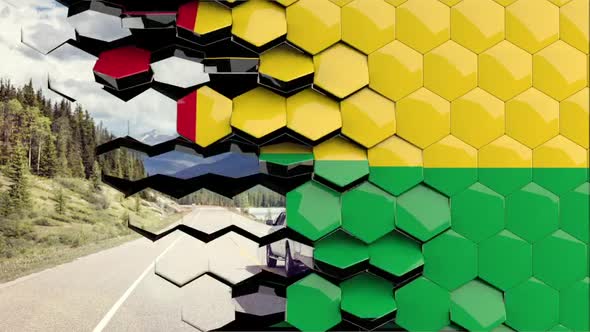 Guinea Bissau Flag Hexagon Transition - 4K Resolution