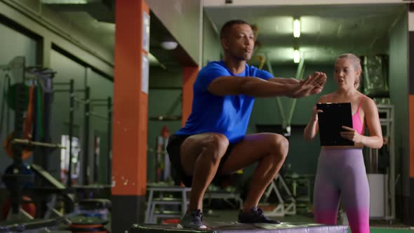 Man exercising in a gym