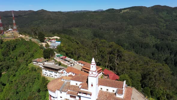 The Monserrat Mountain view in Bogota Colombia