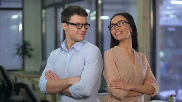 Cheerful Employees Posing for Camera, Work for Young and Energetic People, Team