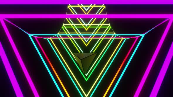 Pyramid Flight Through The Neon Tunnel 4K ProRes