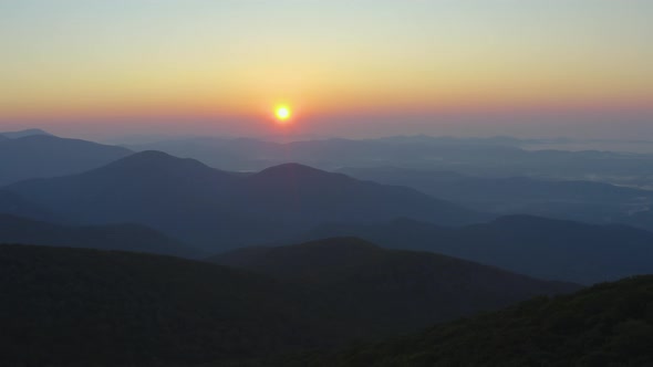 Sunrise - Mount Pleasant - George Washington National Forest - Amherst County, Virginia - Aerial