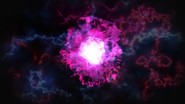 Animated Energy Accumulation in Space | Fireball in Space alt