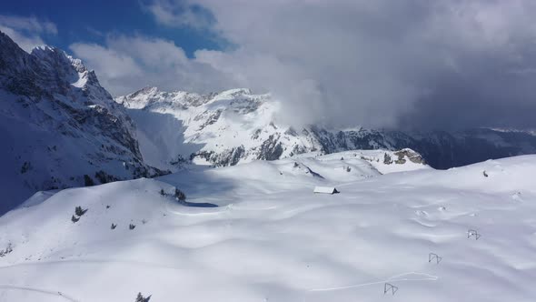 Popular Winter Sports Area in Switzerland  Engelberg  Titlis  Aerial View