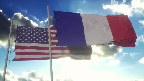 USA and France Flags