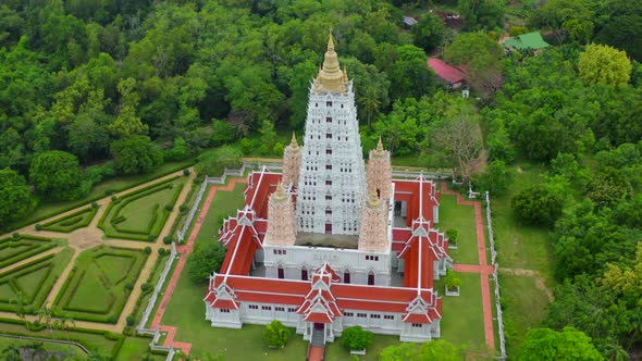 Wat Yannasang Wararam Temple Bodh Gaya Chedi Bodhagaya Stupa Replica in Wat Yan in Pattaya Chonburi