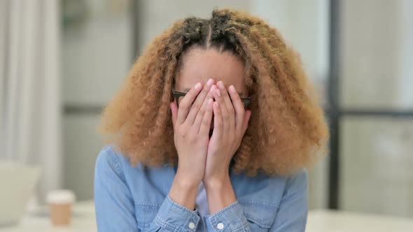 Portrait of African Woman Crying Towards the Camera