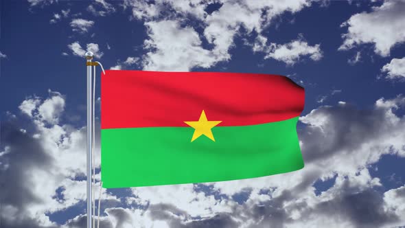 Burkina Faso Flag Waving 4k