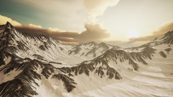 Rays of Sunset on the Tops of the Mountains alt