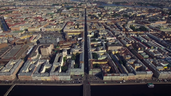 Aerial View Of The Center Of St. Petersburg