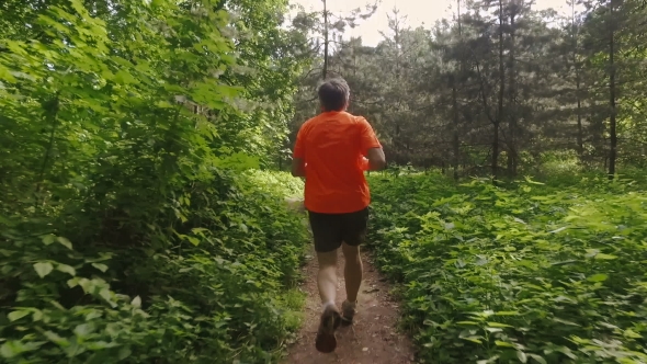 Adult Man Running Outdoors 