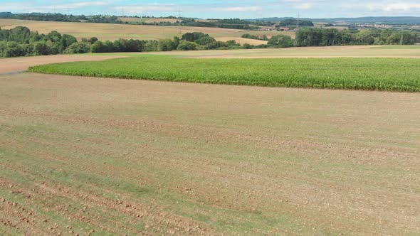 flying over rural countryside and agriculture