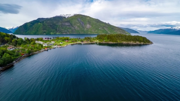 Aerial Footage Beautiful Nature Norway