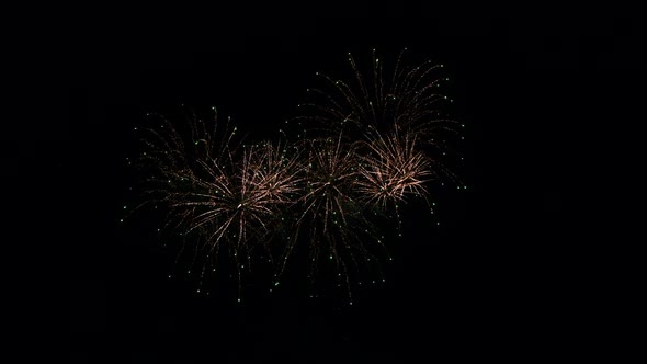 Loop Seamless of Real Fireworks with Abstract Blur Bokeh Lights in Night Sky